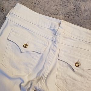 Women's White Stretch True Religion Jeans